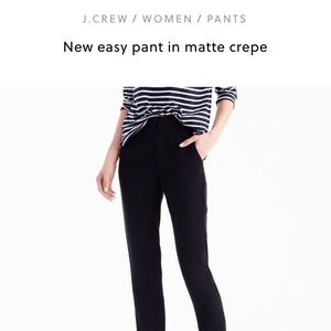 JCrew Easy Pant in Matte Crepe
